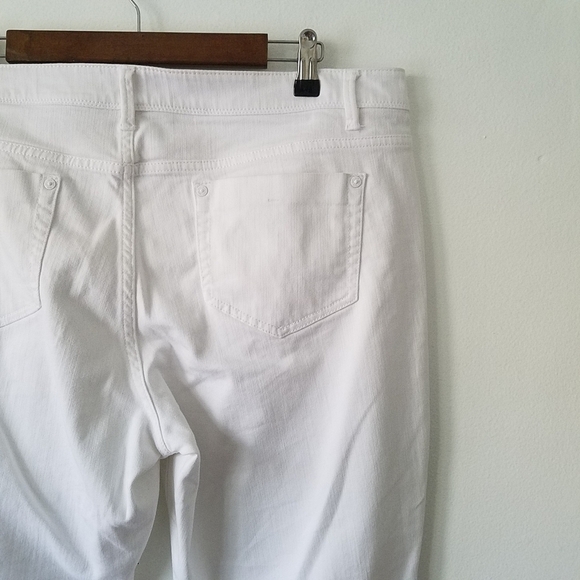 J.JILL Denim Authentic Fit Slim Ankle White Jeans Size 16 - Picture 7 of 13